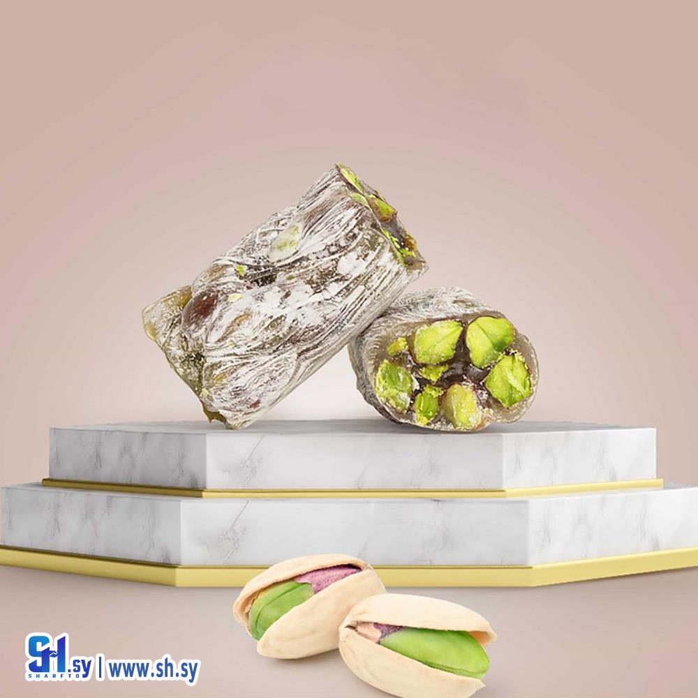 راحة مبرومة بالفستق الحلبي الممتاز (شوكولا الفلك)