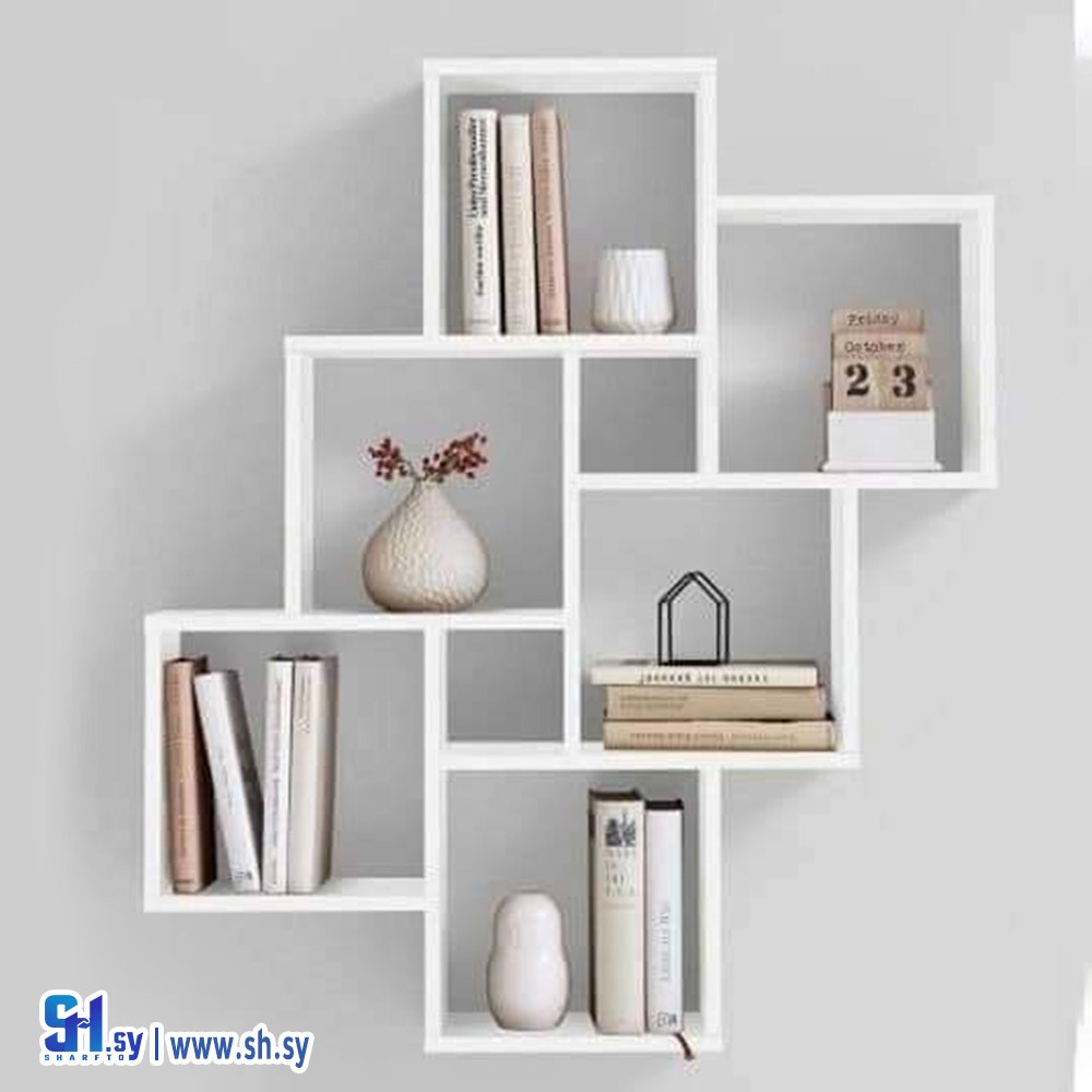 رفوف خشب مربعات موديل 3 (الوسام للألمنيوم والمطابخ والديكورات)
