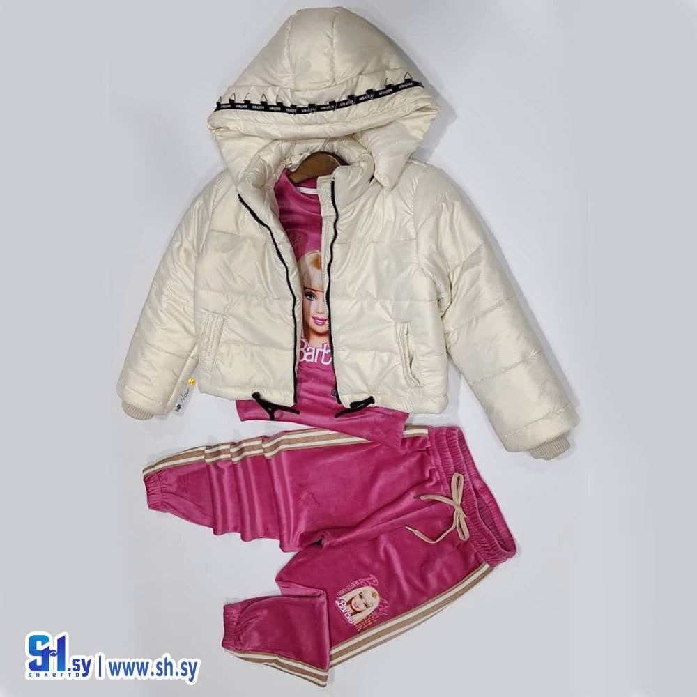 طقم باربي مخمل 1019 (ألبسة أطفال لارا)