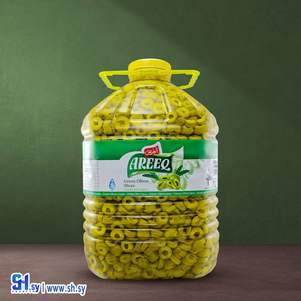 زيتون أخضر شرحات 5كغ غالون بلاستيك (العريق)