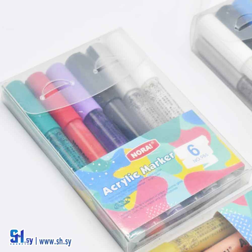 طقم أقلام أكرليك رقم الموديل ٩٨٦-٦ (مكتبة الصباغ)