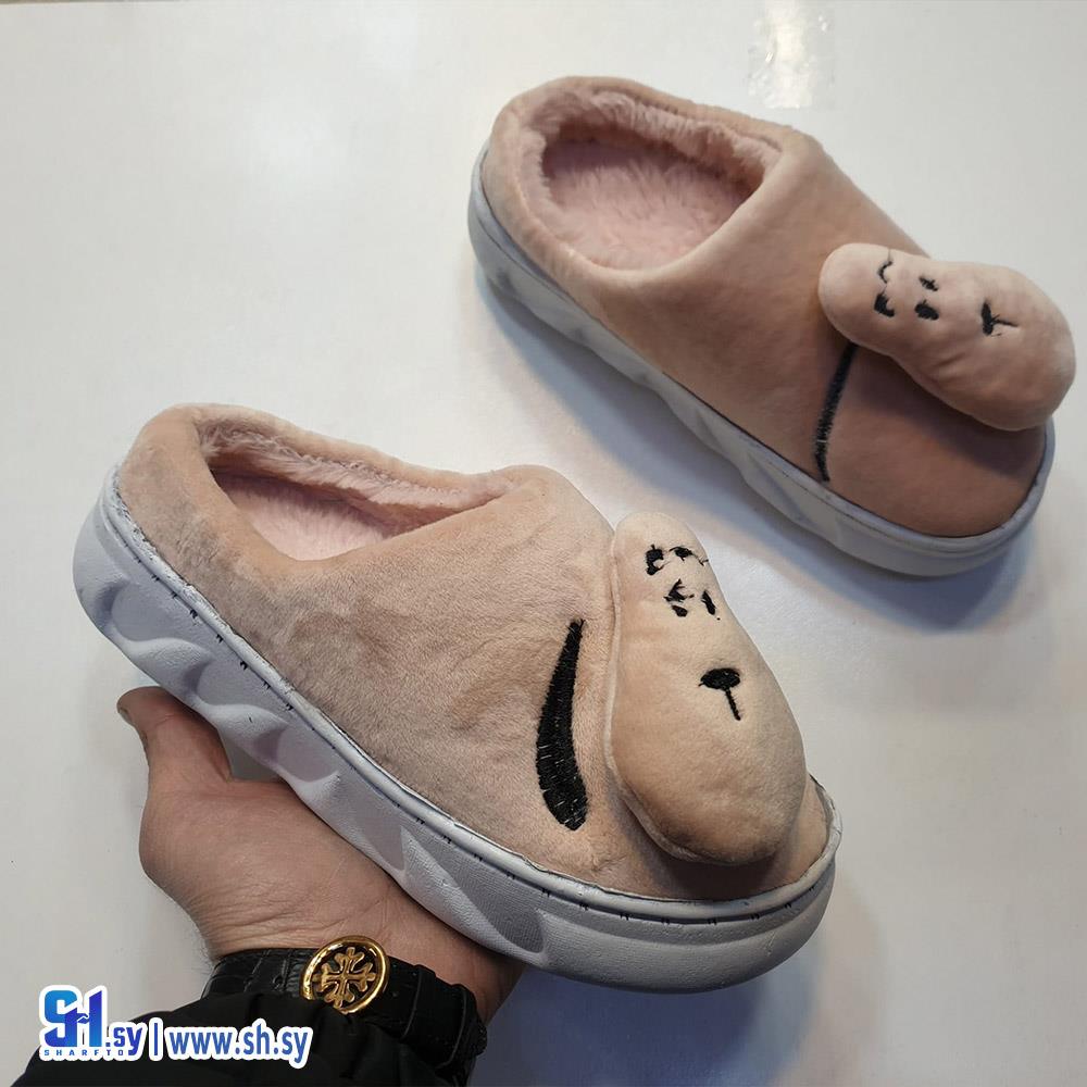 شحاط نسائي أجاصة مبطن فرو  نعل مدروز (أحذية العماد)