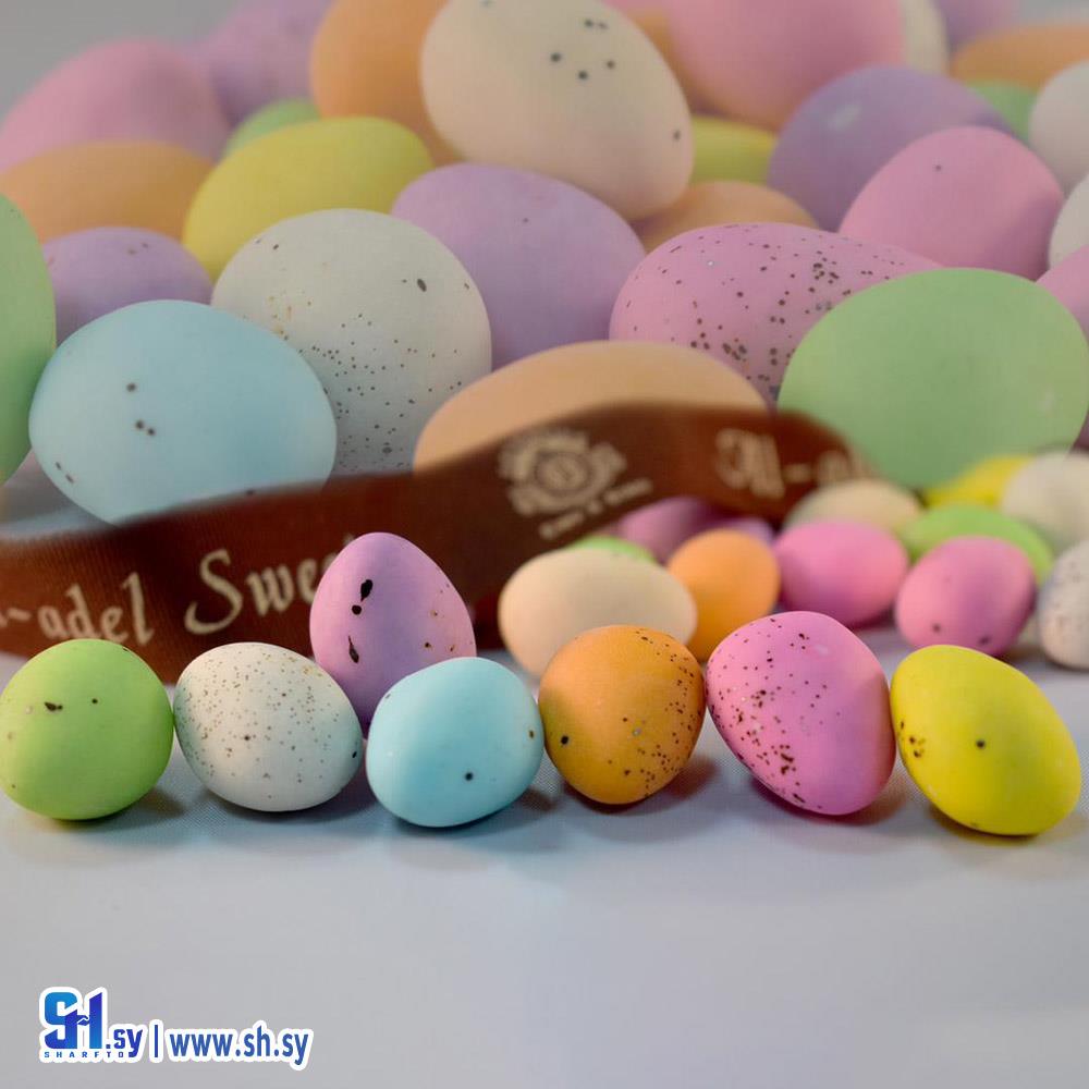 بيض فري لوز مغطى بالشوكولا وغلاف سكري (العدل كو)