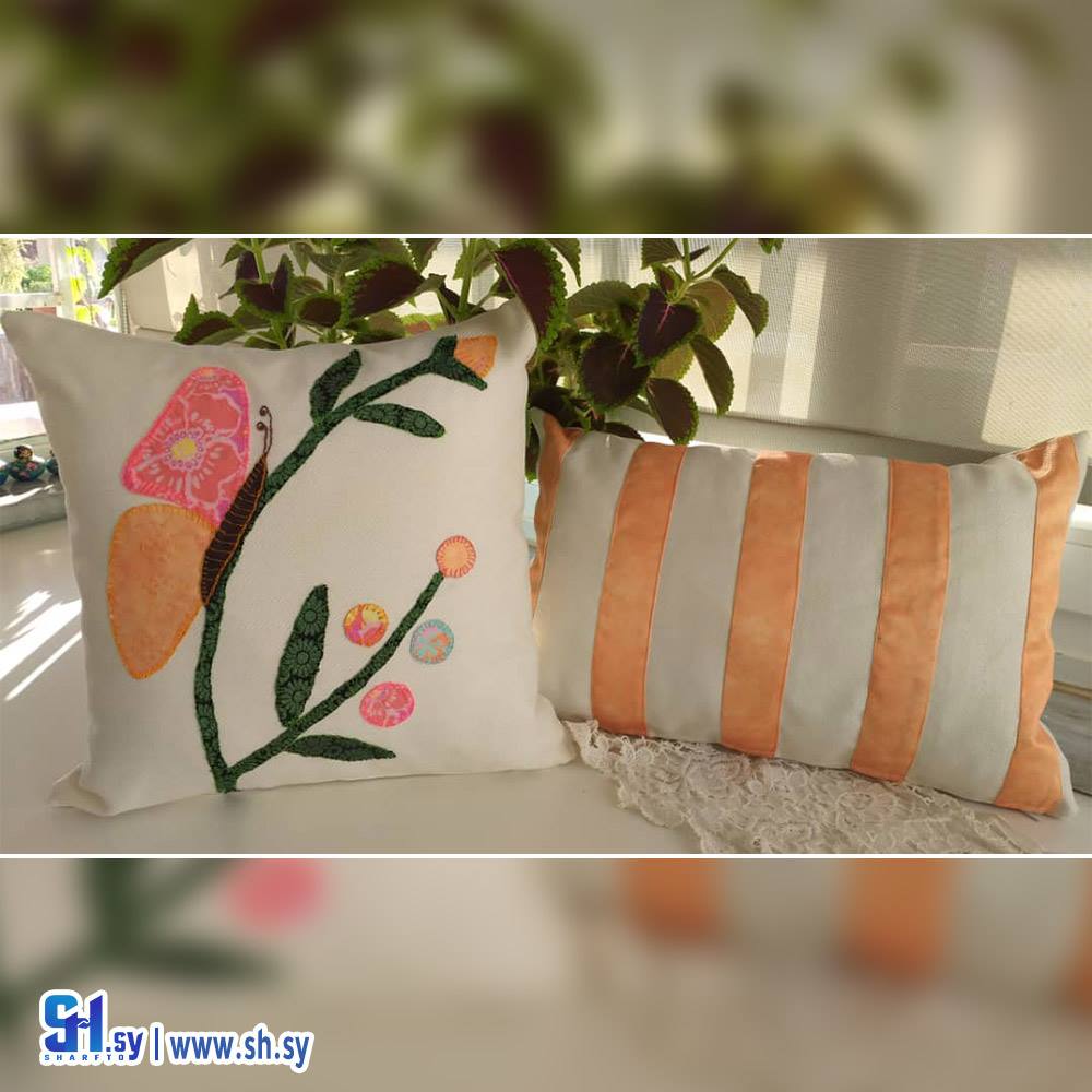 مخدات يدوي تطريز 3 (الغصن العتيق)