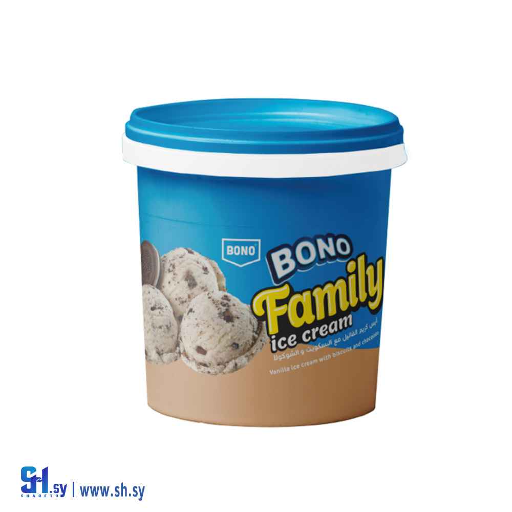 آيس كريم بونو فاميلي فانيلا مع البسكويت والشوكولا (BONO)