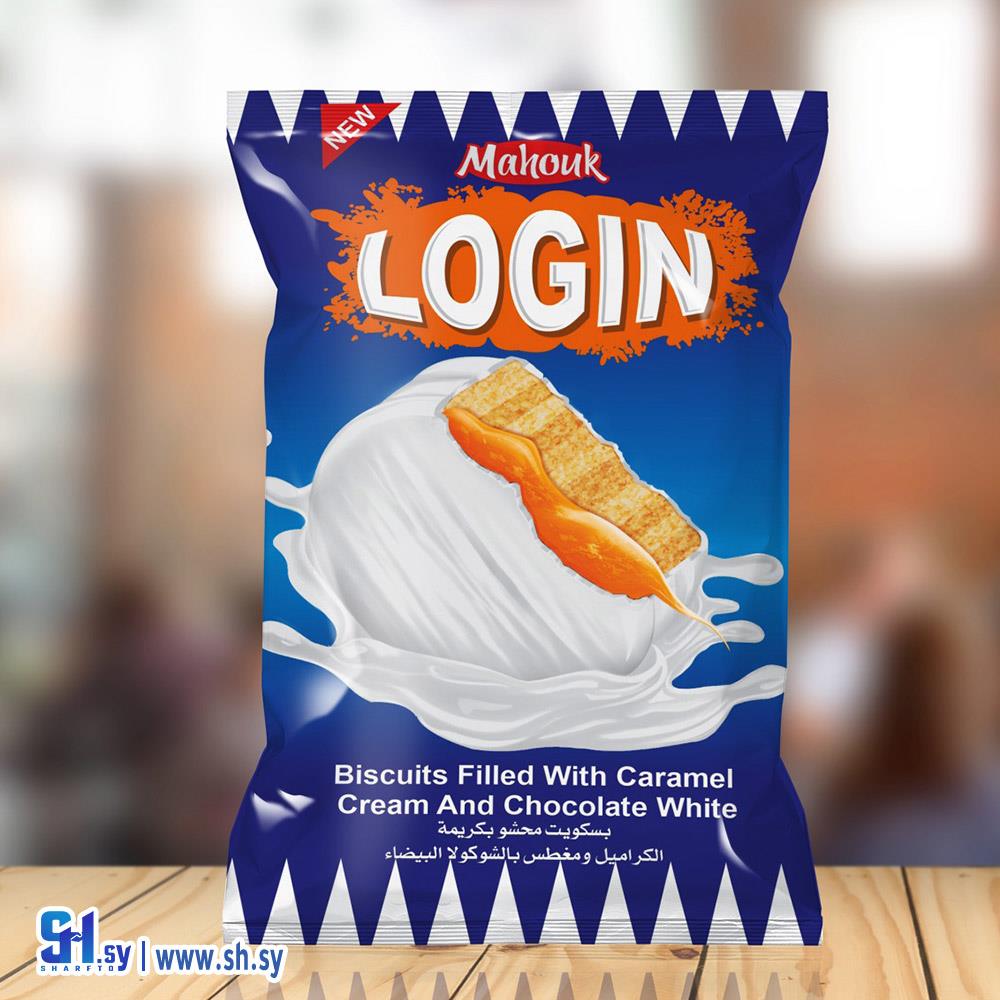 بسكويت لجين محشو بكريمة الكراميل ومغطس بالشوكولا البيضاء (البرادعي)