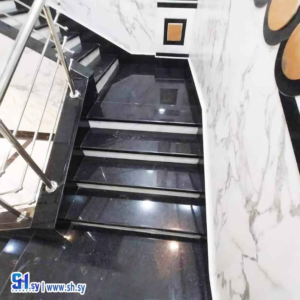 درج غرانيت جلاكسي مع رخام إيطالي كلكتا(الحاج ماجد سلام و أولاده للرخام و الغرانيت)