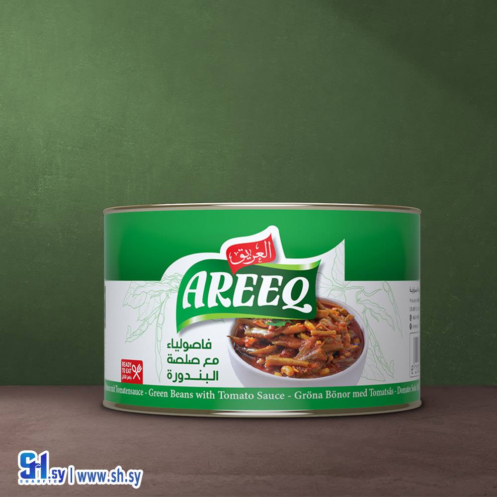 فاصولياء مع صلصة البندورة 400غ عبوة معدن (العريق)