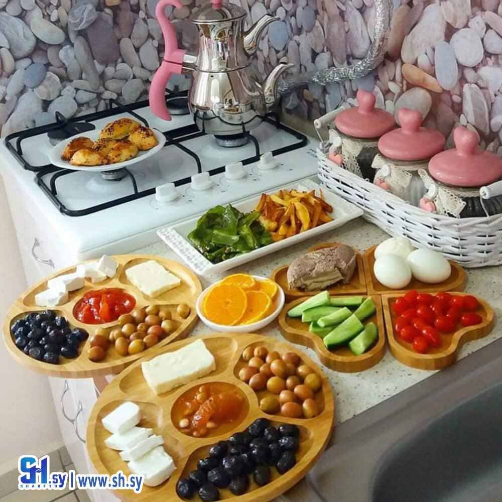 طقم صحون خشب(الرواس)