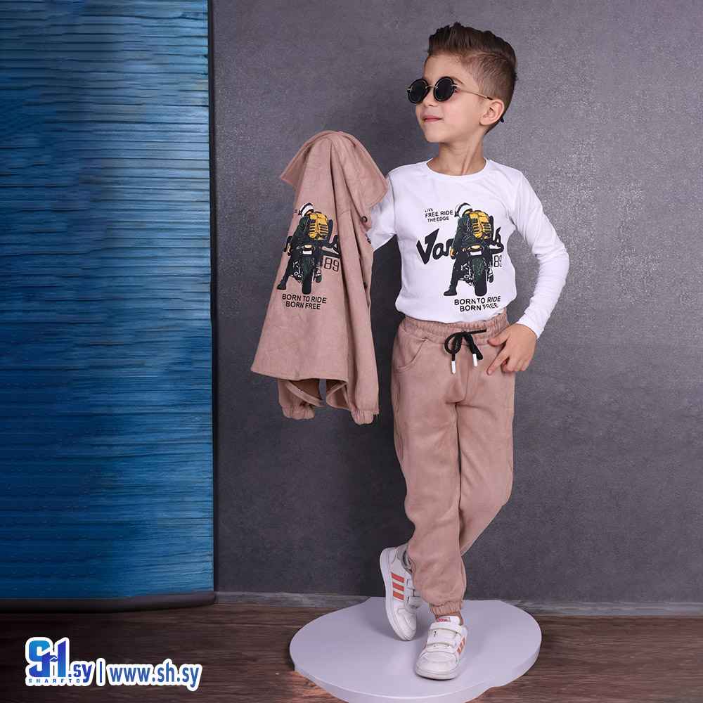 بيجامة صبياني 3 قطع موديل 5324 (زمار مود)