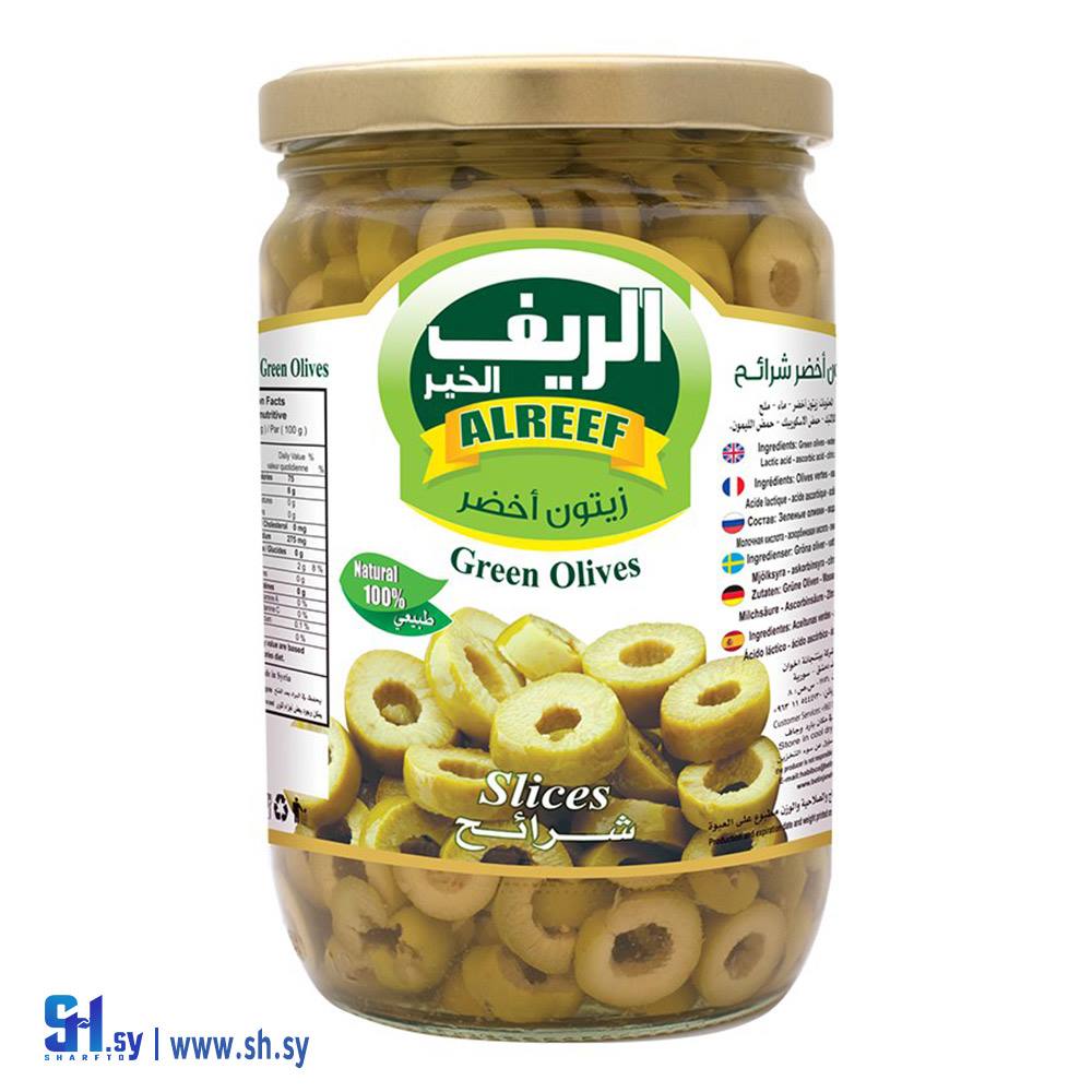 زيتون أخضر شرائح الريف (Betinjaneh)