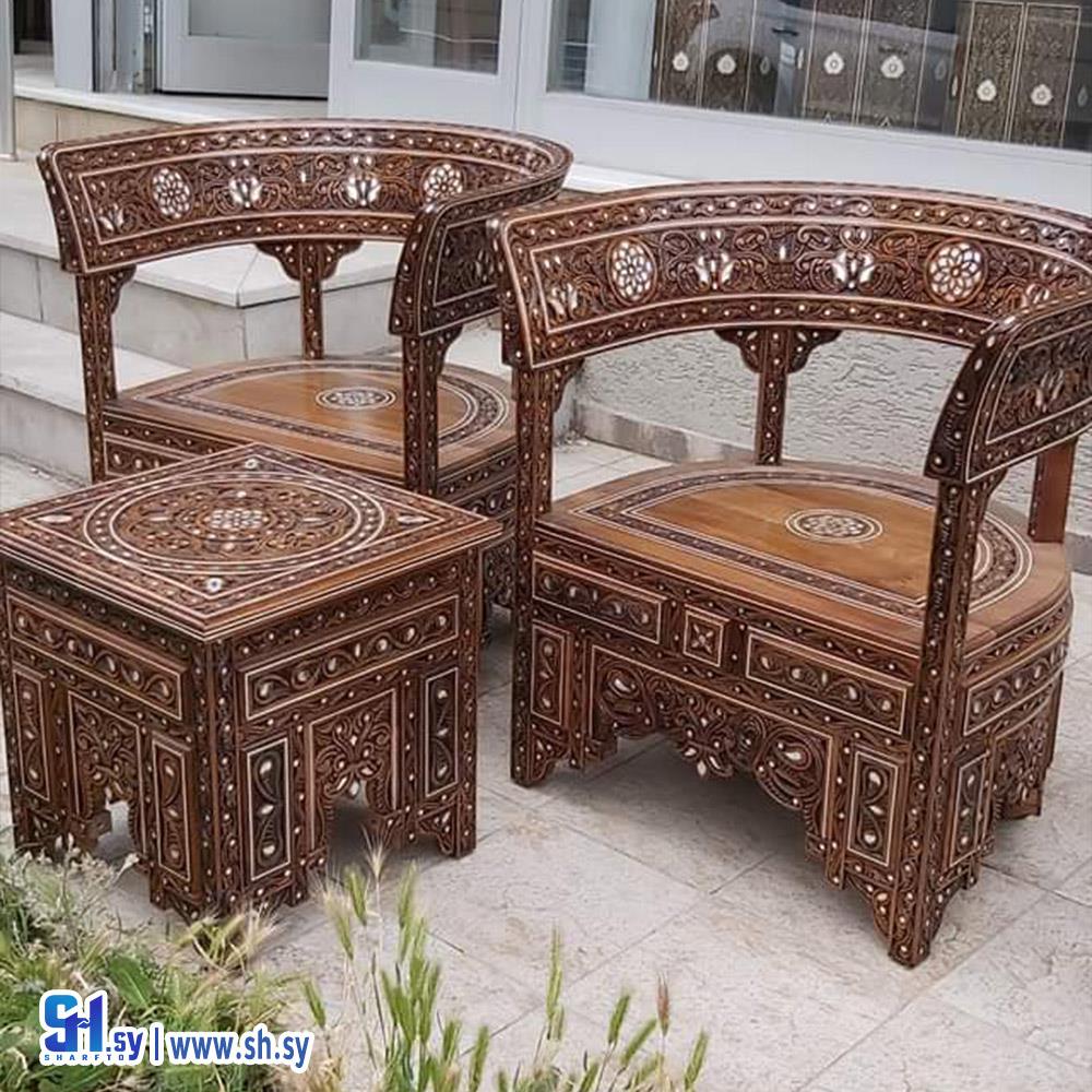 كراسي للضيوف مصدف موديل انجليزي 2 (عصام الحلبي)