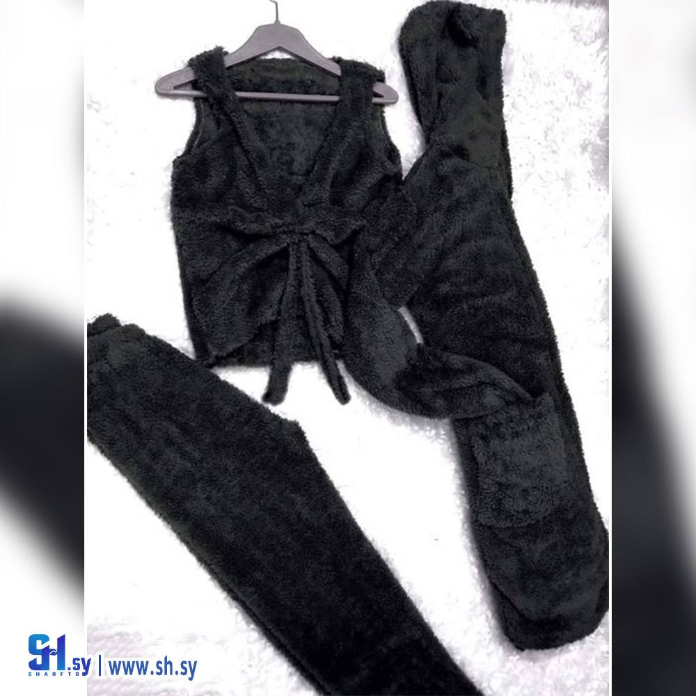 بيجامة نسائي فرو 3 قطع (عصفور تكس)