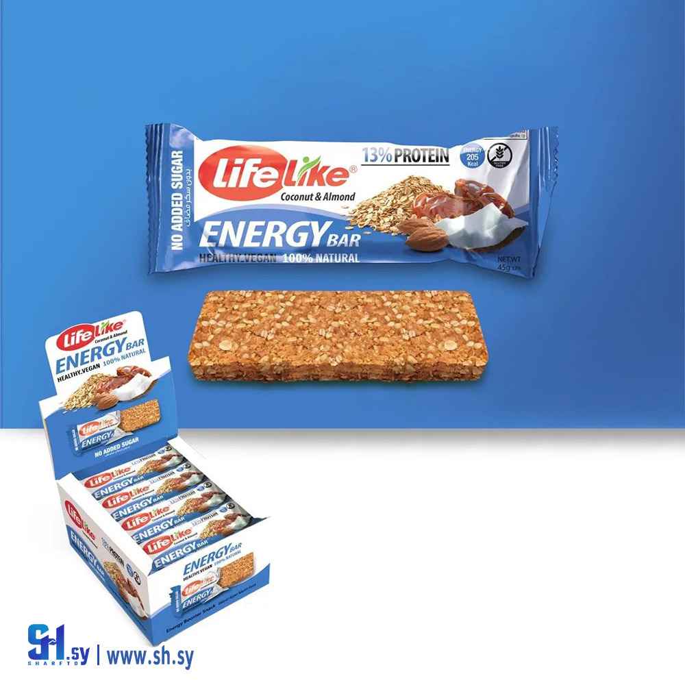 بسكويت اينيرجي بار بجوز الهند واللوز (Lifelike)