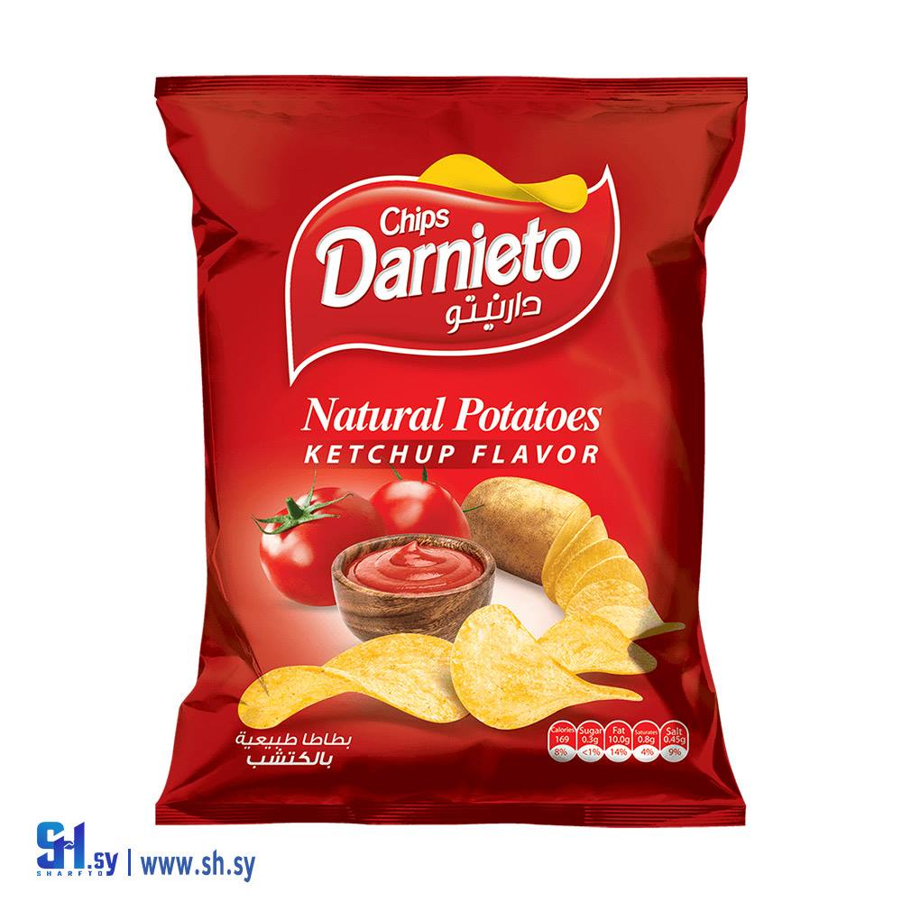 شيبس البطاطا الطبيعية بنكهة الكتشب (دارنيتو)