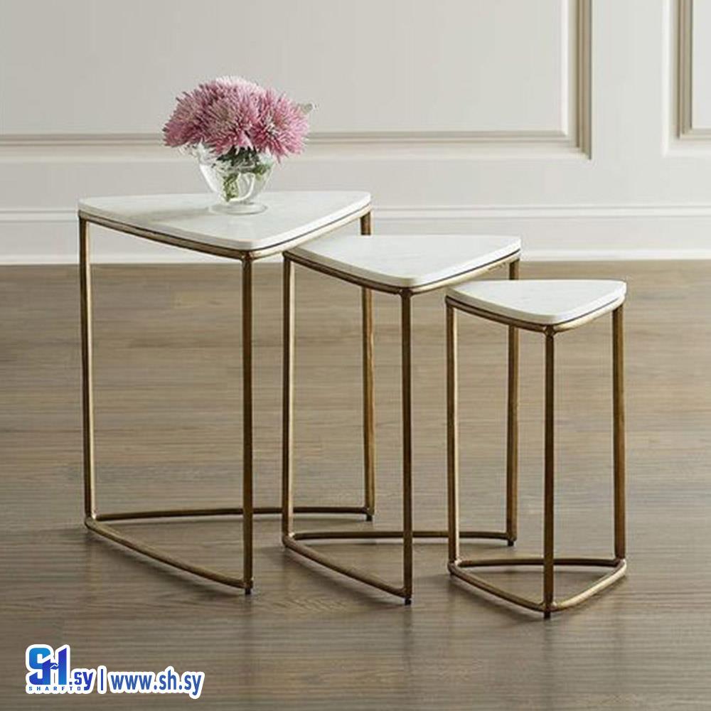 طقم طاولات معدن ثلاثي (ديكورات الأمير)