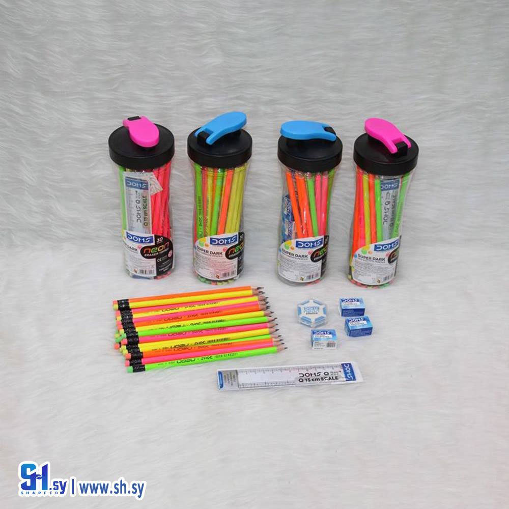 حافظة ماء بلاستيكية مع  أقلم رصاص دومز  (دار النخبة)