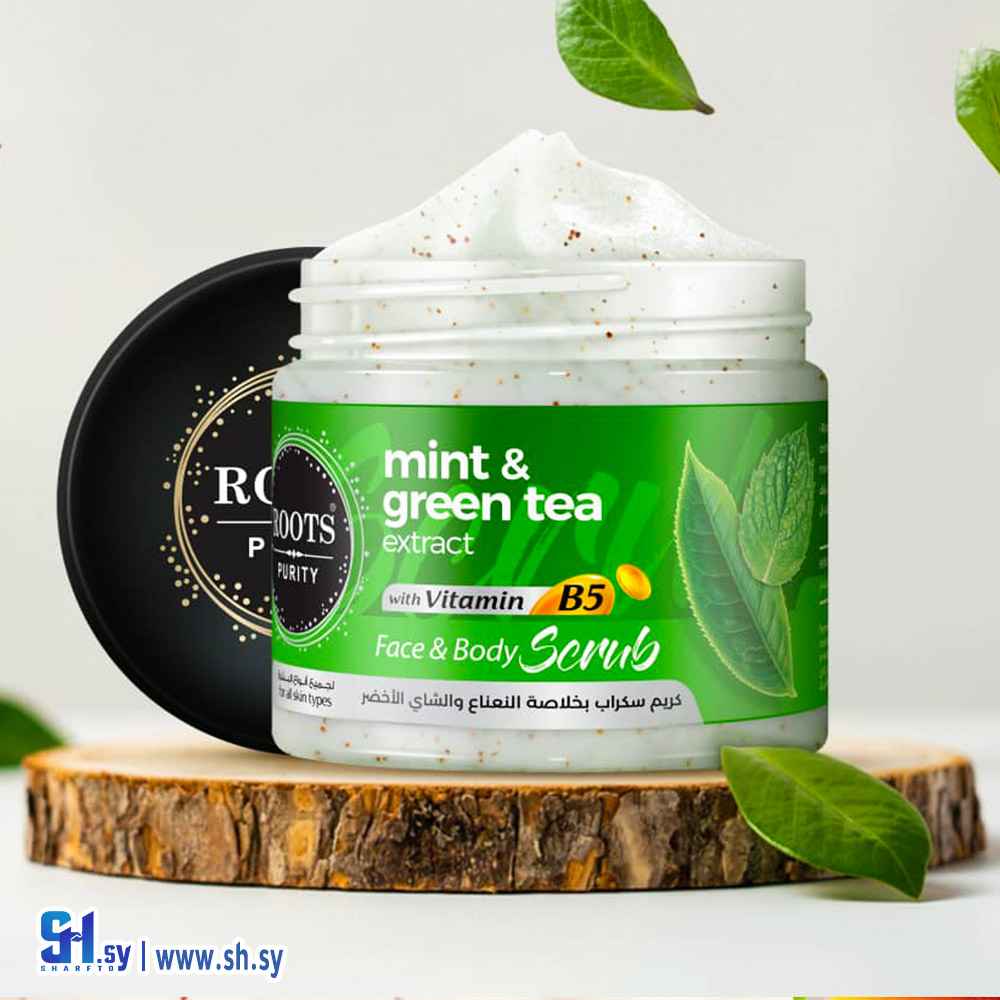 سكراب بخلاصة الشاي الأخضر والنعناع (Roots Purity)