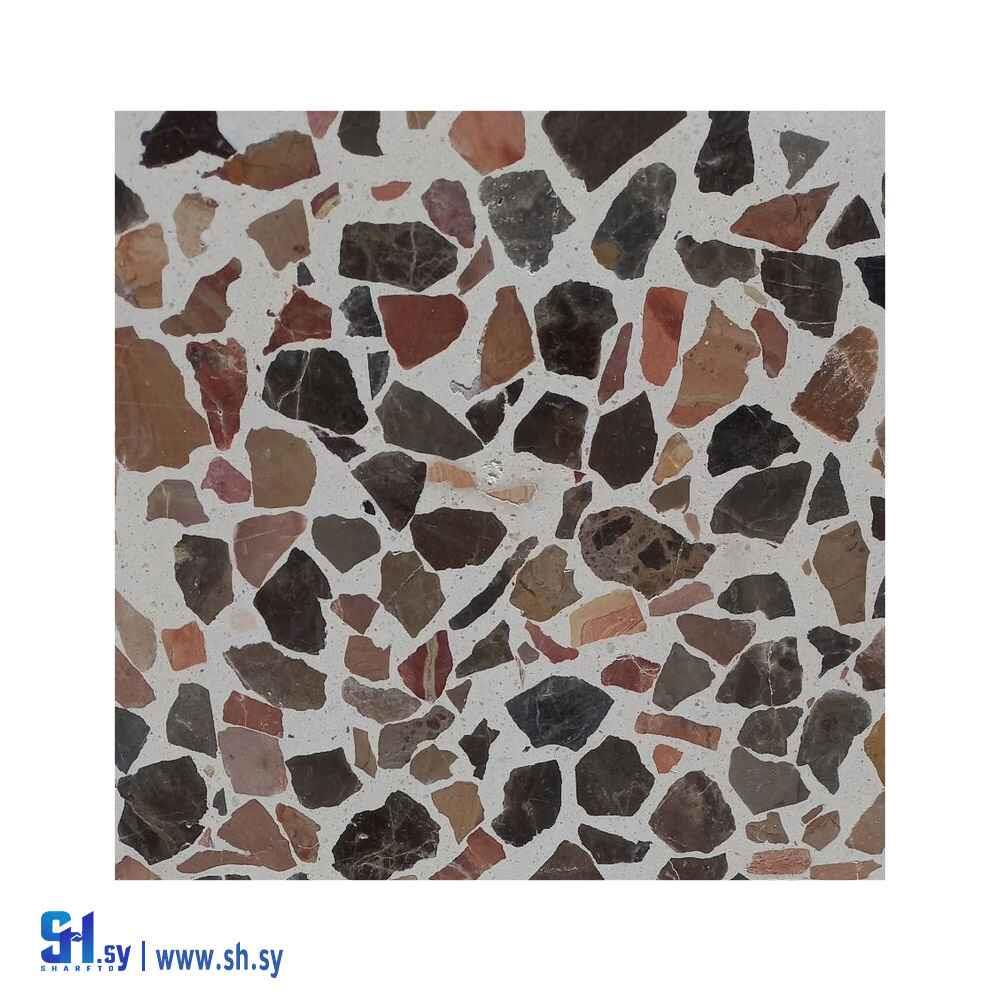 بلاط أرضيات موزائيك أحمر ابيض اسود وجه اسود(محمود خضور مصري)