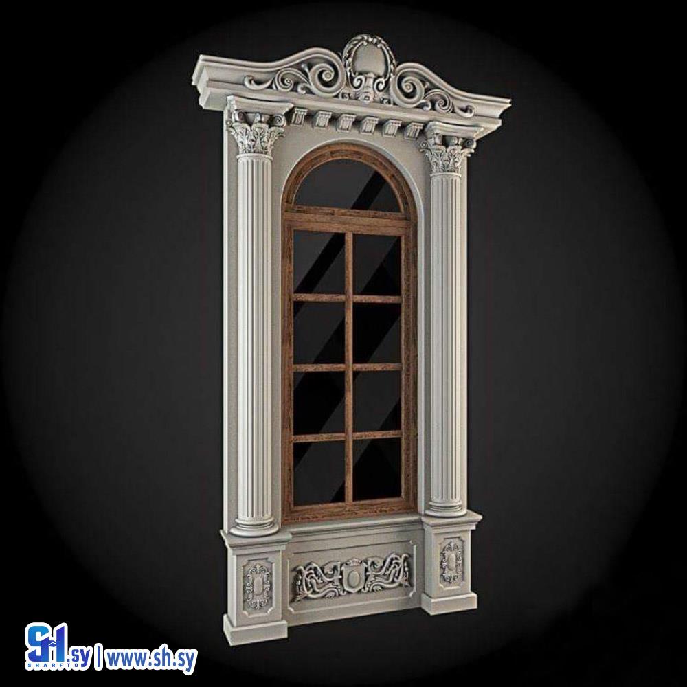 نافذة حجر نحت كرانيش زخرفة 6 (معمل النبك)