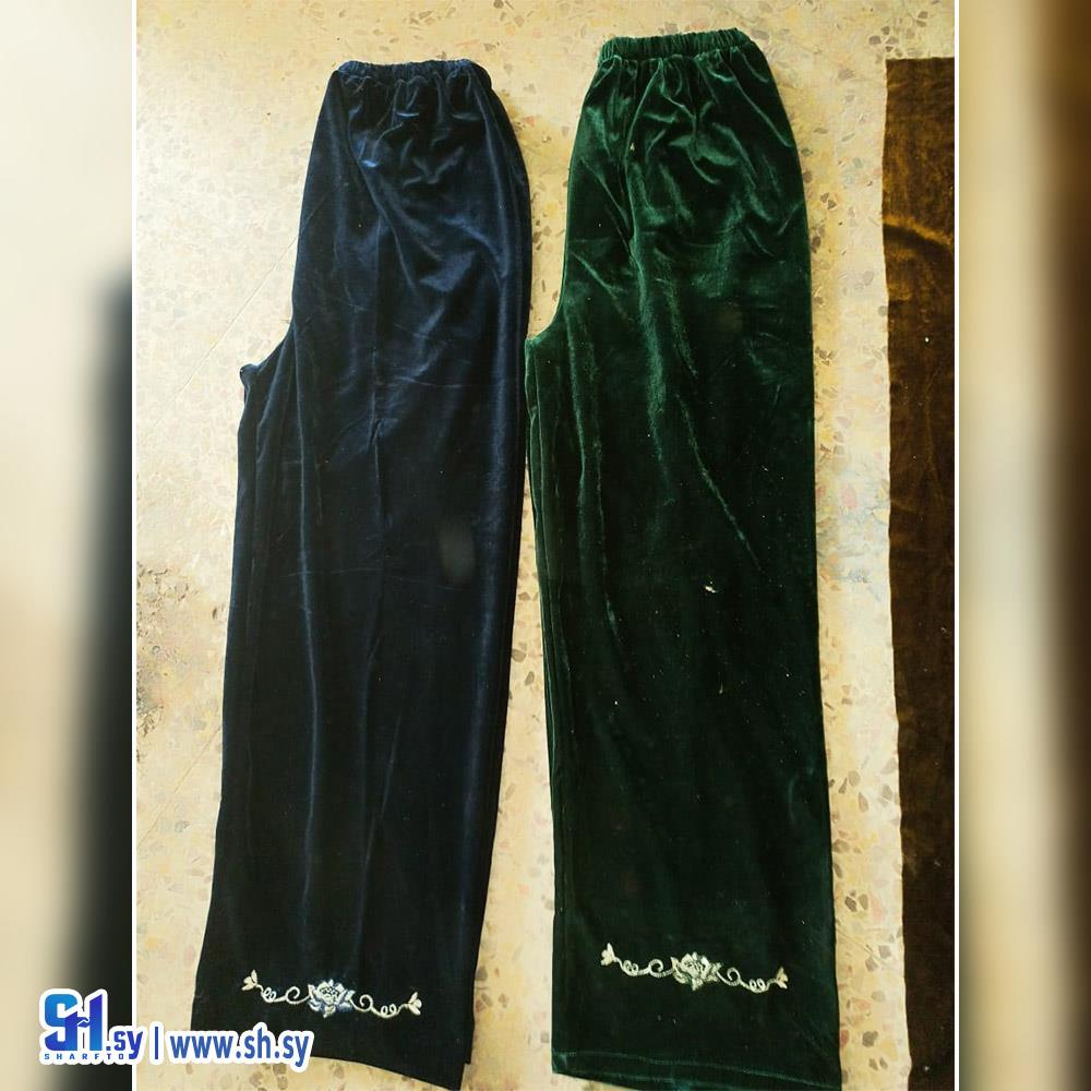 بنطال نسائي مخمل عريض (ملبوسات الأيهم)