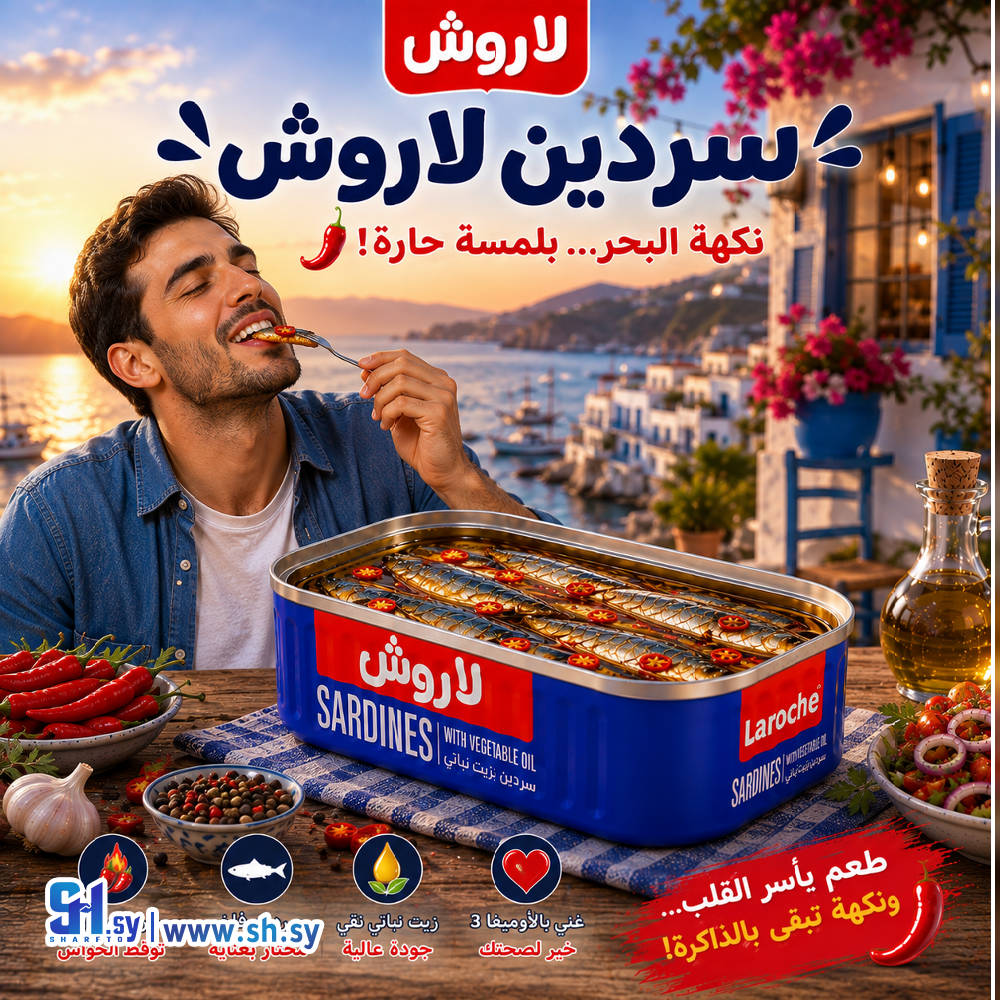 سردين لاروش حار - سردين لاروش - شركة لاروش للاغذية دمشق