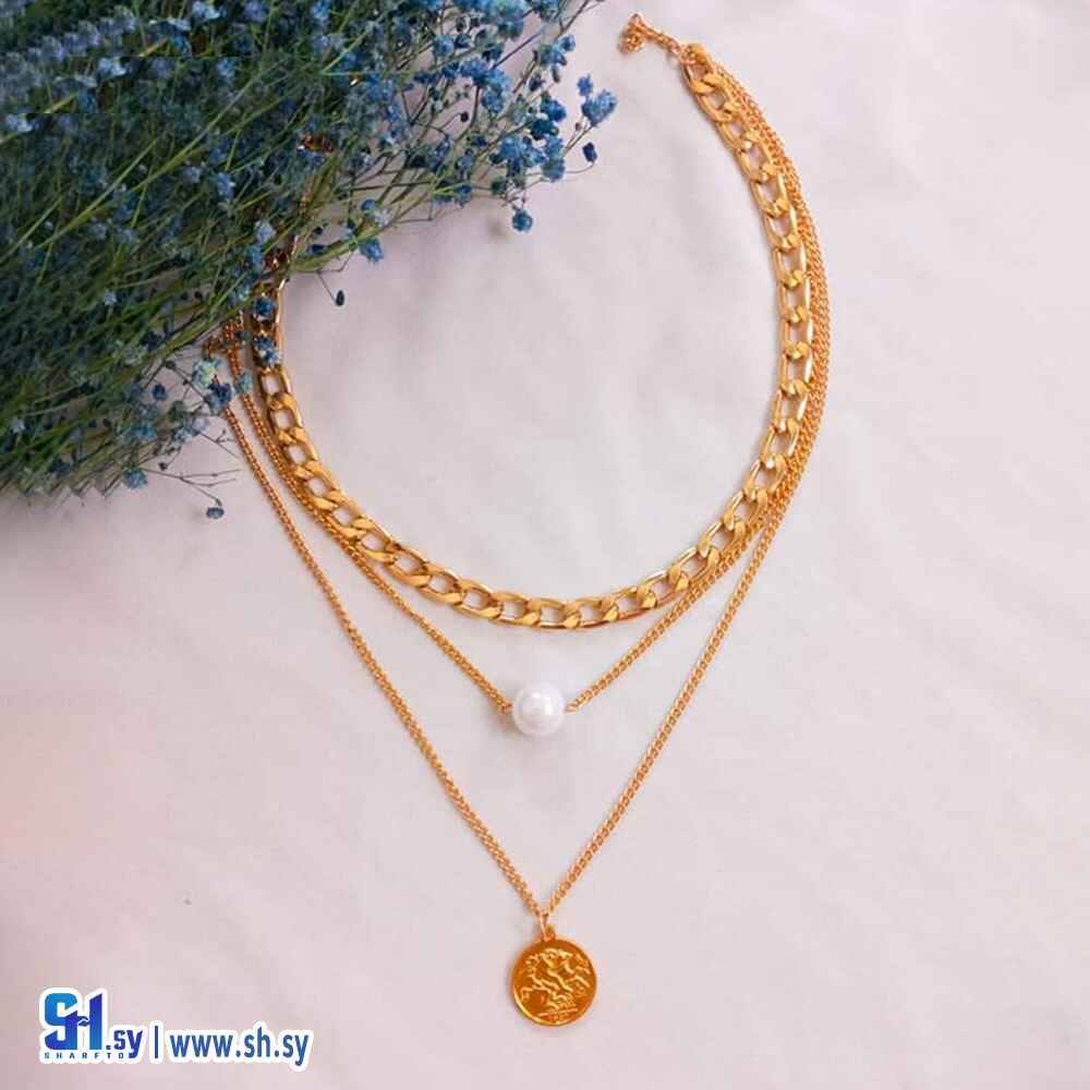 قلادة جنازير مع ليرة (Mayar hand made)