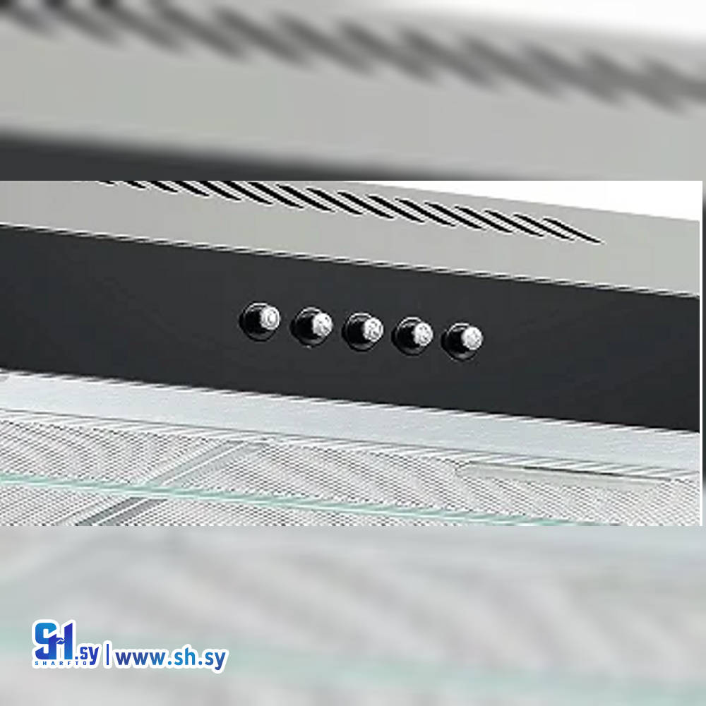فلتر مطبخ كاسيت مقاس 60 سم ستانلس ستيل مع واجهة سوداء بلور غلوسي بمحركين (هاير).