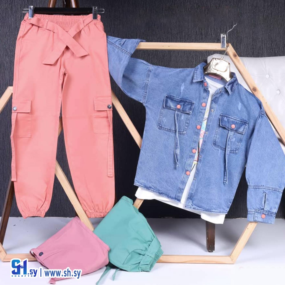 طقم بناتي جينز موديل 3106 (ألبسة سوا)