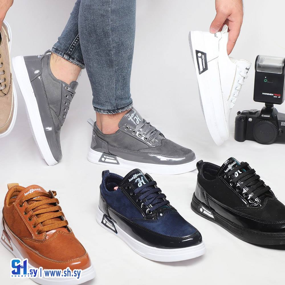 بوط  رجالي جلد الغزال مكرو فيبر +لميع كرستال نعل بروتان ضبان طبي متحرك  (أبو شام لصناعة الأحذية)