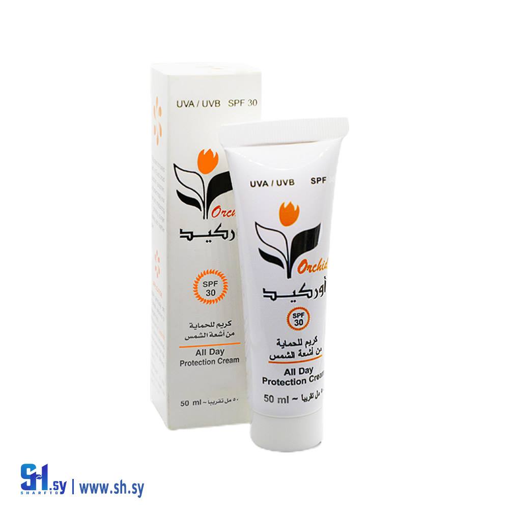 كريم واقي شمسي SPF 30 مع لون أساس أبيض (أوركيد)