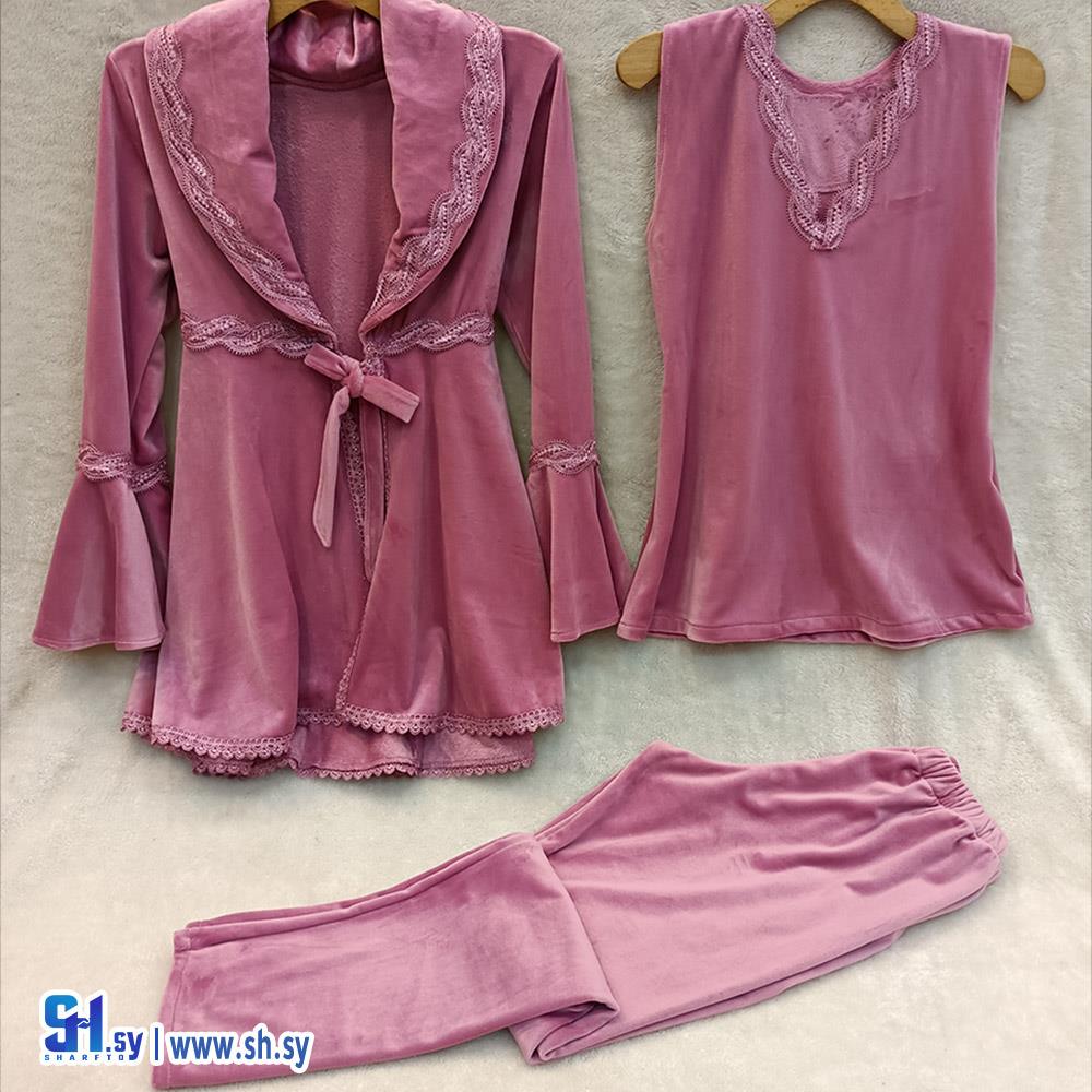 بيجامة مخمل نسائي 3 قطع (Girly Lingerie)