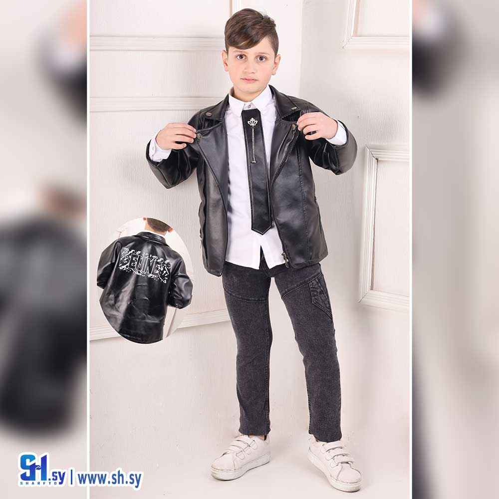 جاكيت جلد صبياني موديل 5011 (لونا كيدز)