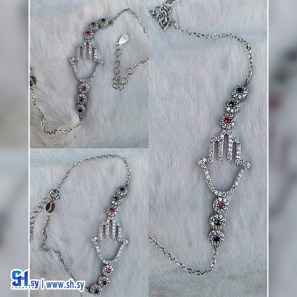 بلاك نسائي فضة بل الكامل موديل كف فاطمة (الذهب العتيق)