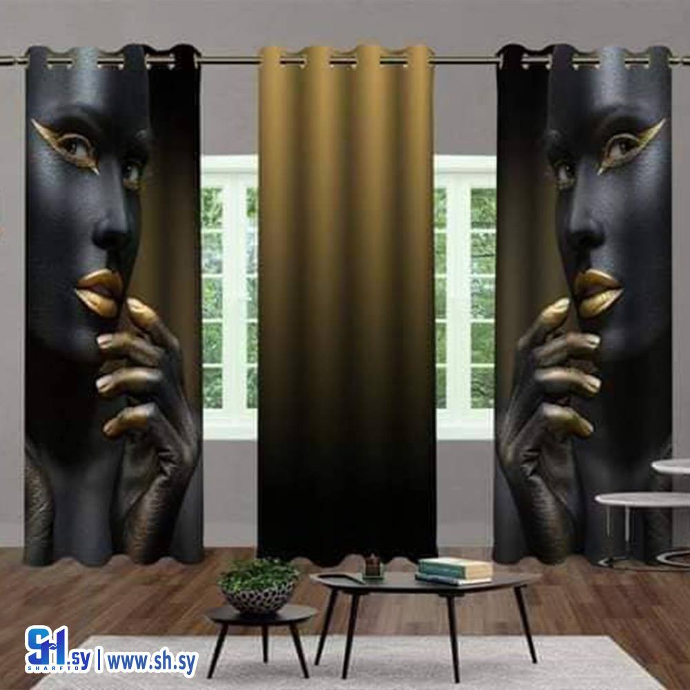 ستارة ثلاثية 3D طبعة فتاة (ستائر الصقر)