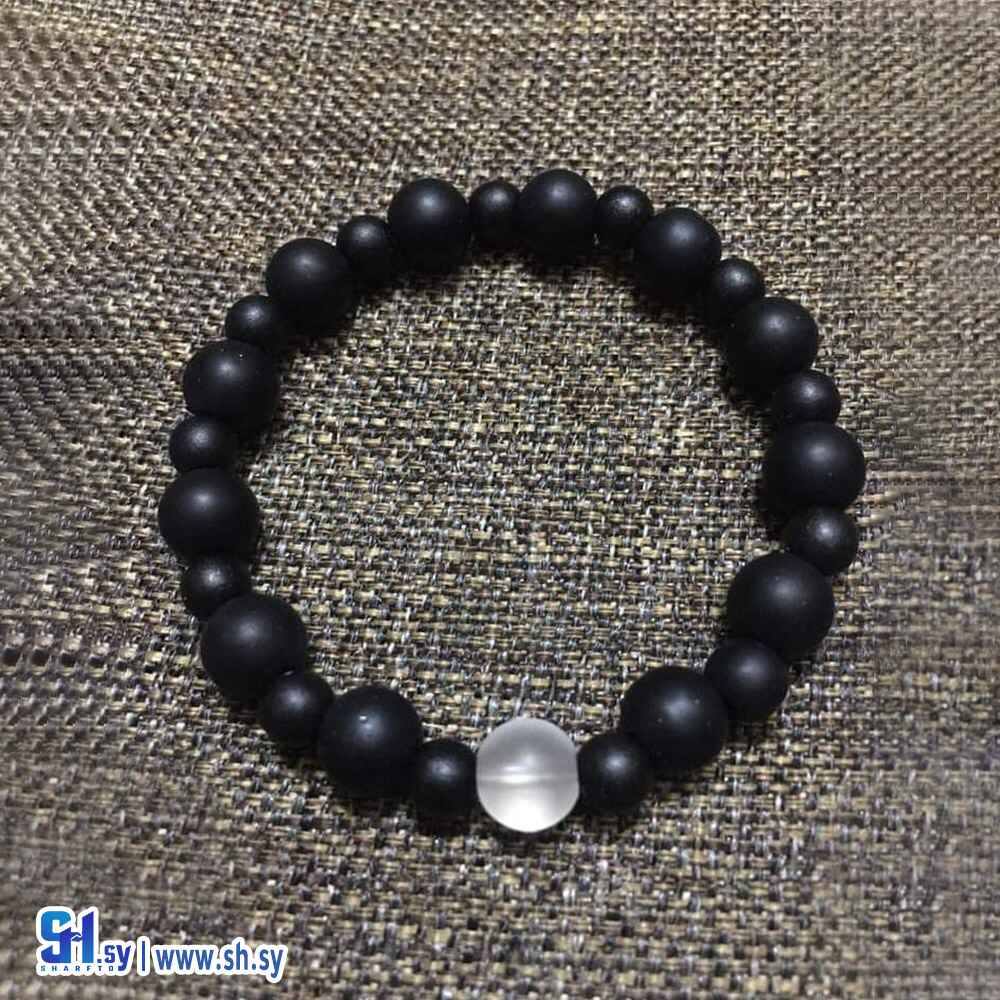 اسوارة حجار الافا من الحبات الصغيرة والكبيرة  (Mayar hand made)