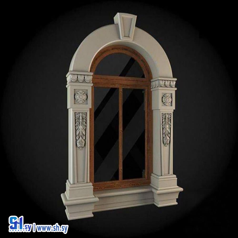 نافذة حجر نحت كرانيش زخرفة 4 (معمل النبك)