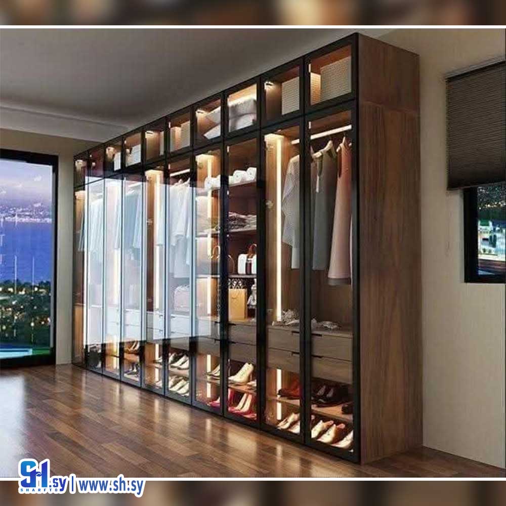 خزانة باب زجاجي موديل 0002 (مطابخ الفن الراقي)