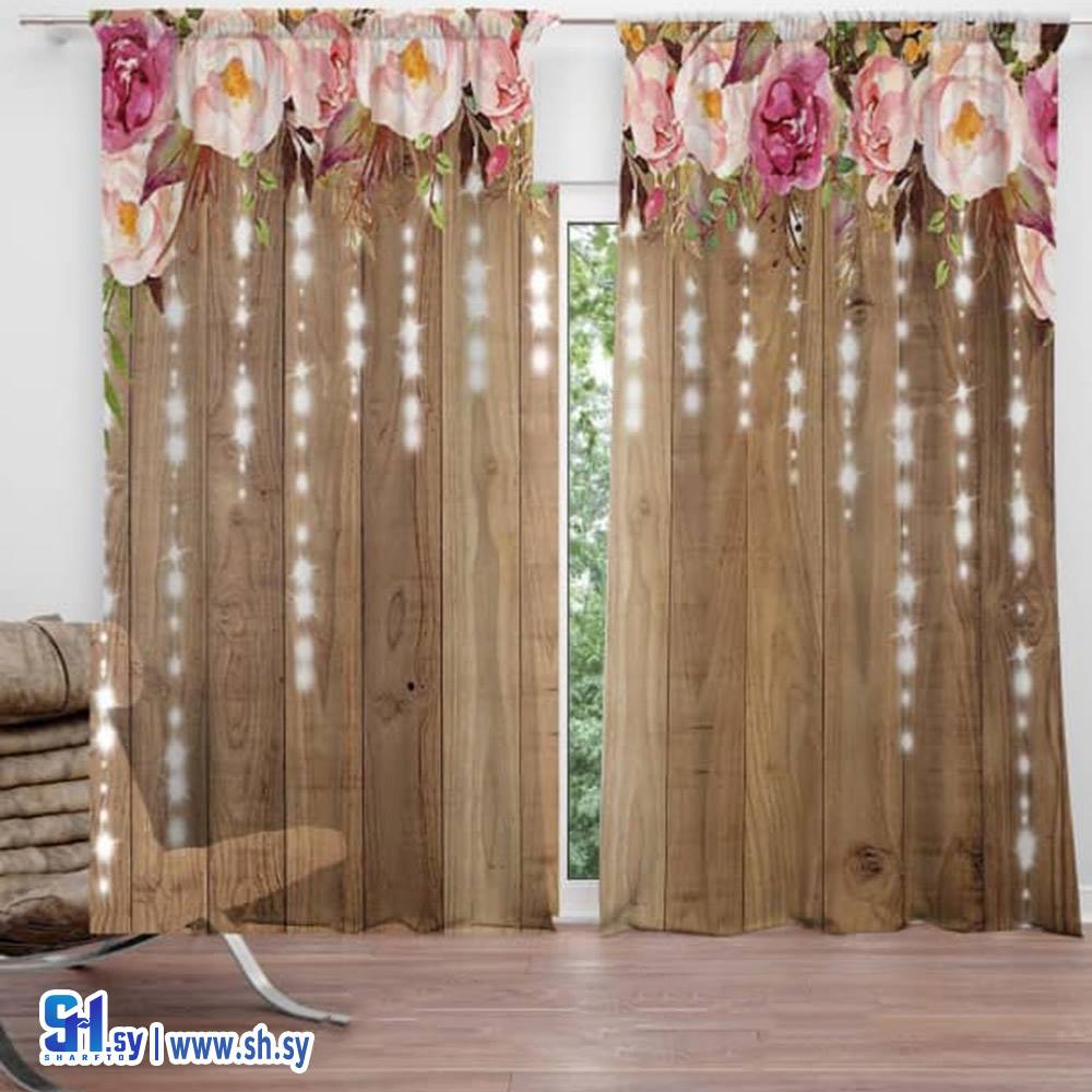 ستارة عصرية 3D مزينة بالزهور (ستائر الصقر)