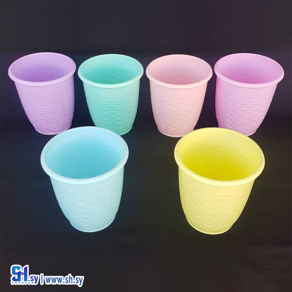 سلة مهملات قش ملونة (نحاس بلاست)