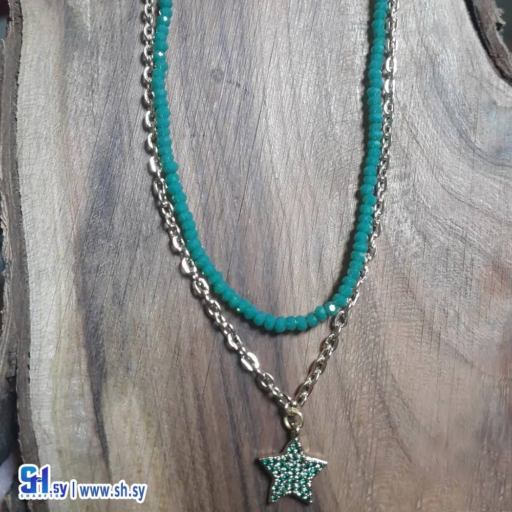 قلادة موديل نجمة(عقيق)