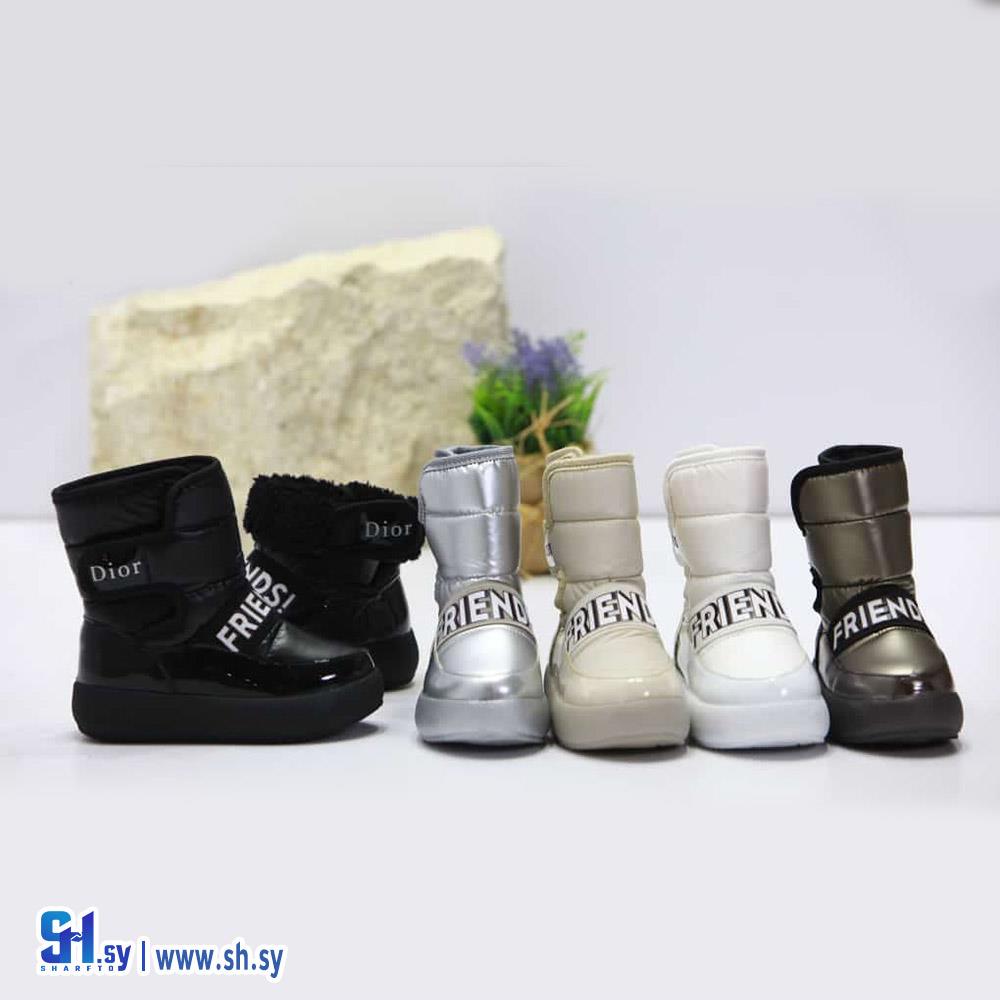 حذاء بناتي فرو مبطن (فوكس)