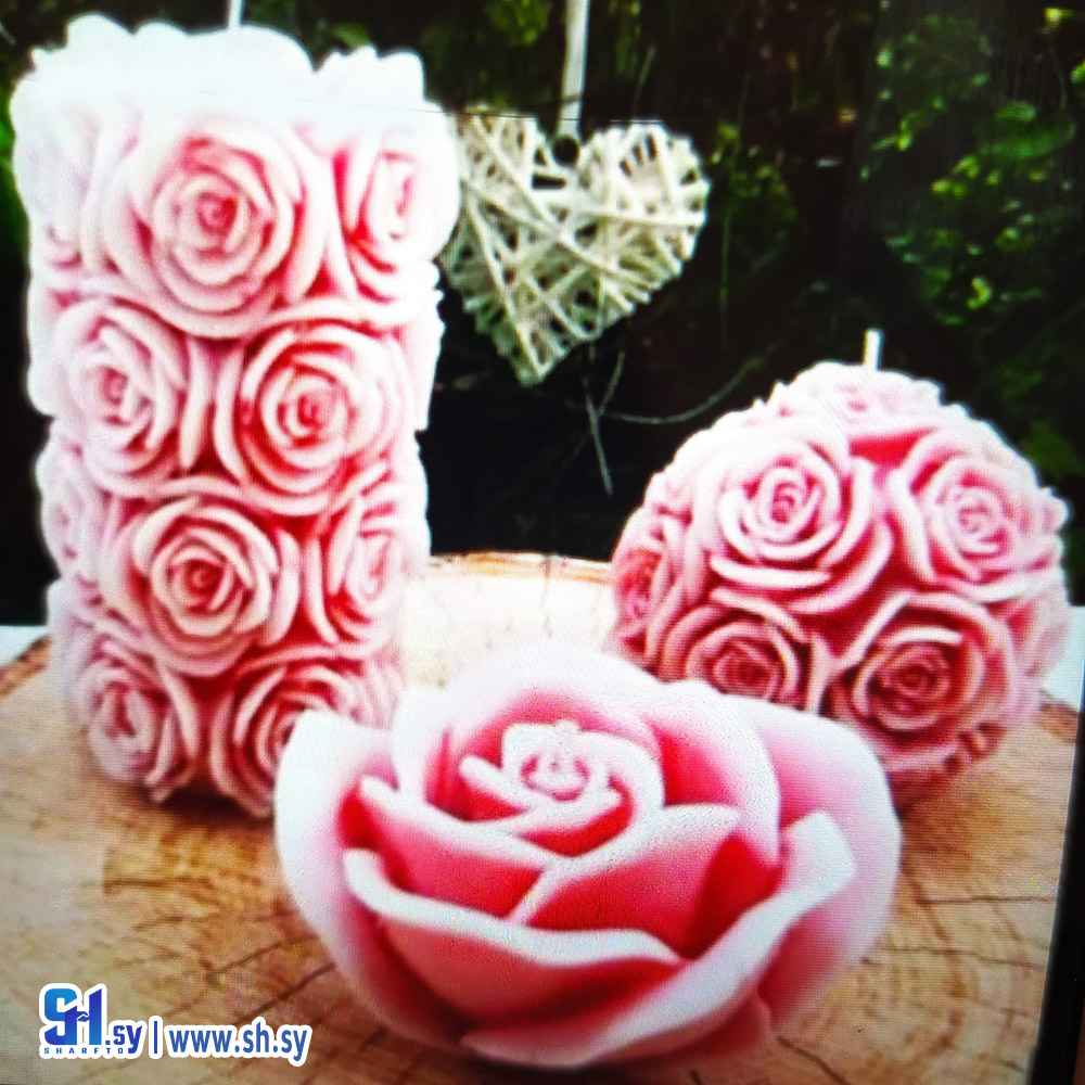 مجموعة شموع زينة ورد (رنيم عبود)