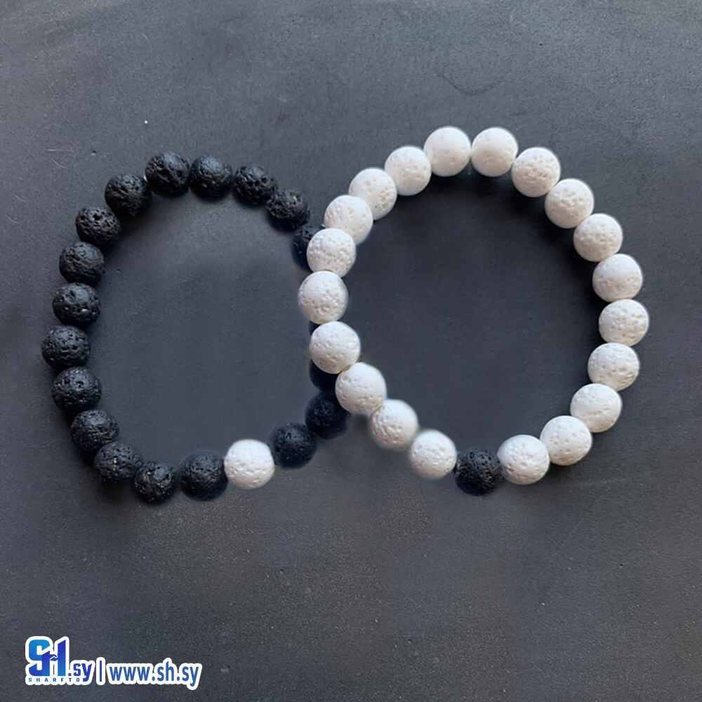 اسوارة حجار اللافا البركانية (Mayar hand made)