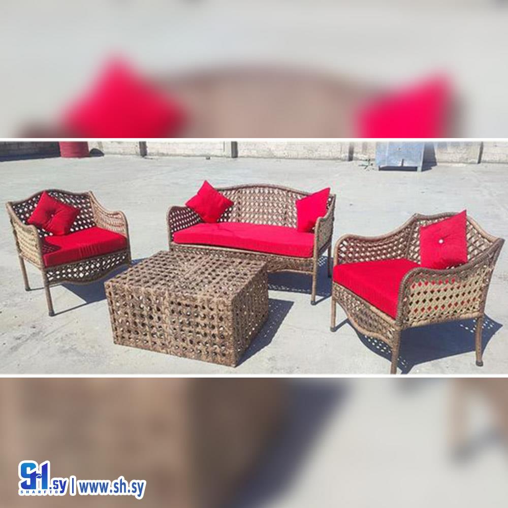 طقم راتان رسمة سداسي 2 (مفروشات الطير)