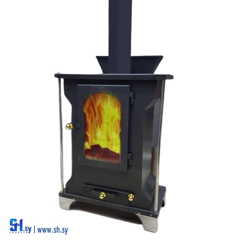 مدفأة حطب + بيليت عامودية صغيرة بلا فرن(سندباد للأدوات الكهربائية)