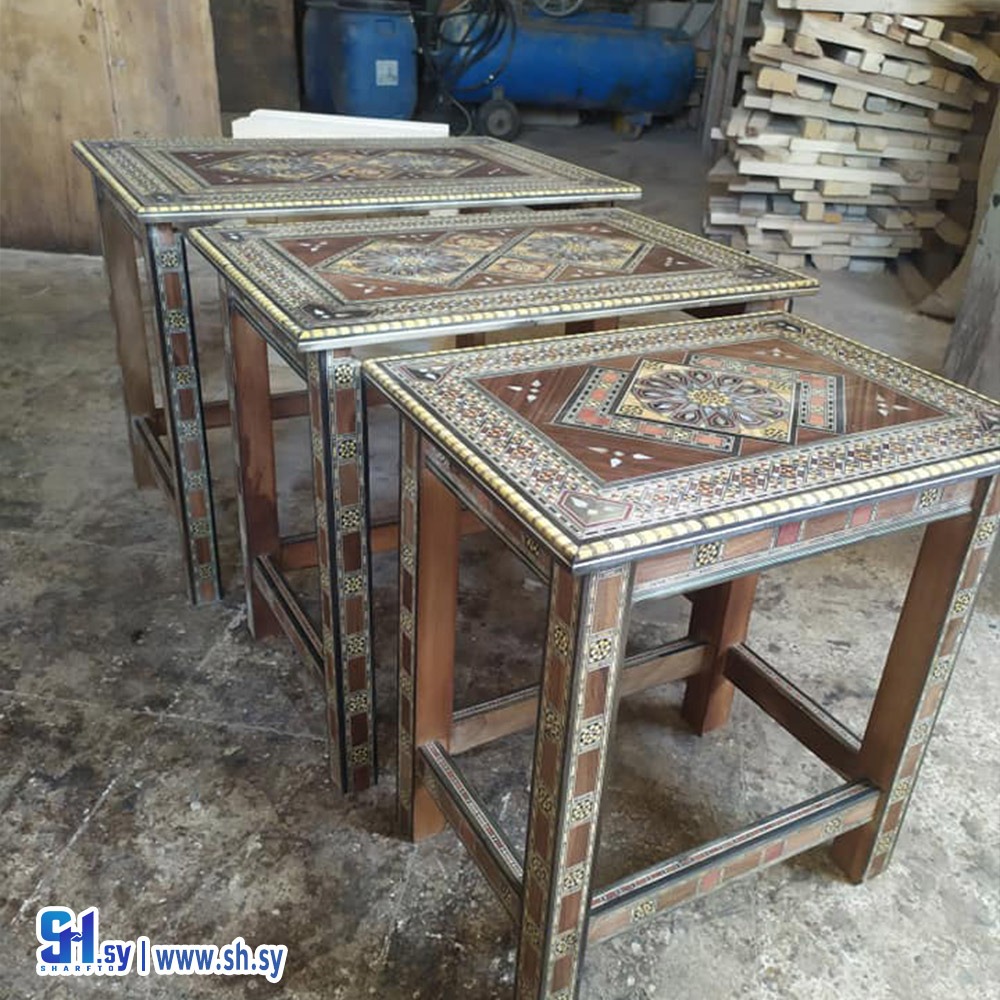 طقم طاولات مزخرفة (سحر الشام للموزاييك)