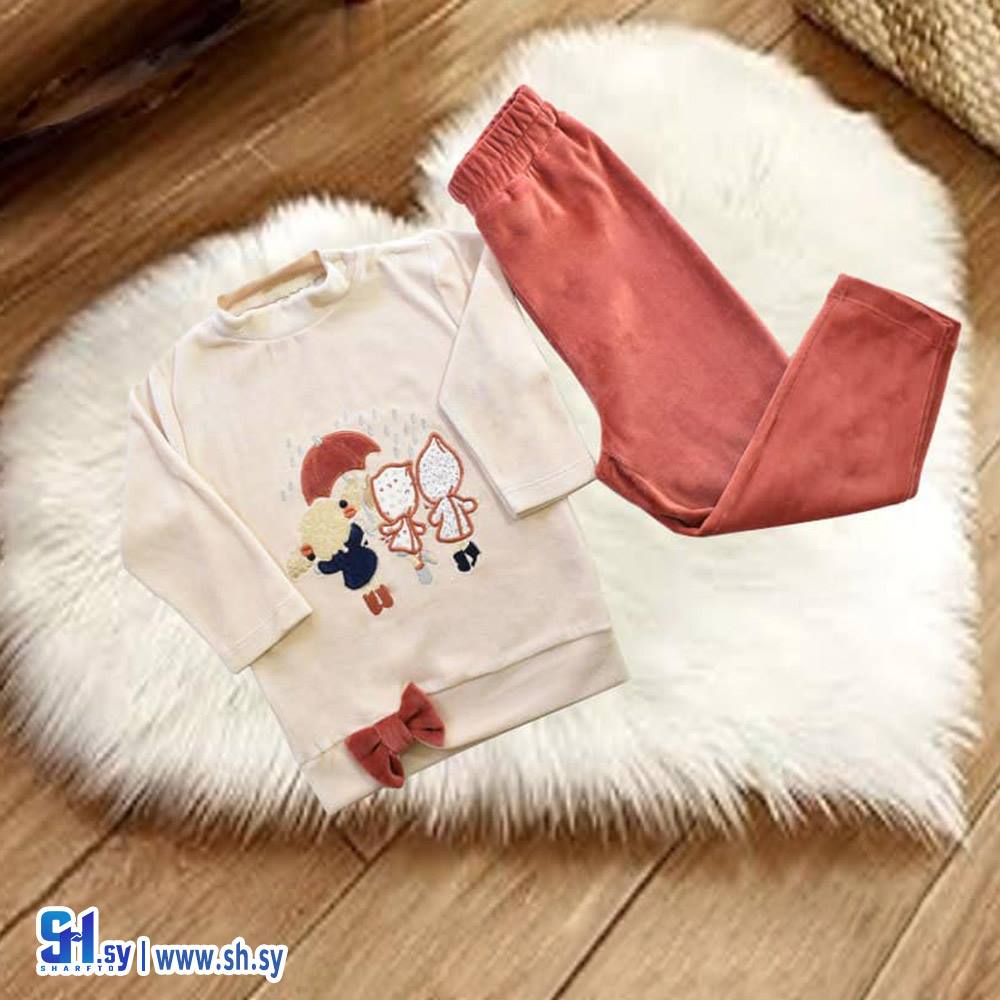 بيجامة مخمل بناتي موديل 8270 (عقاد بيبي)