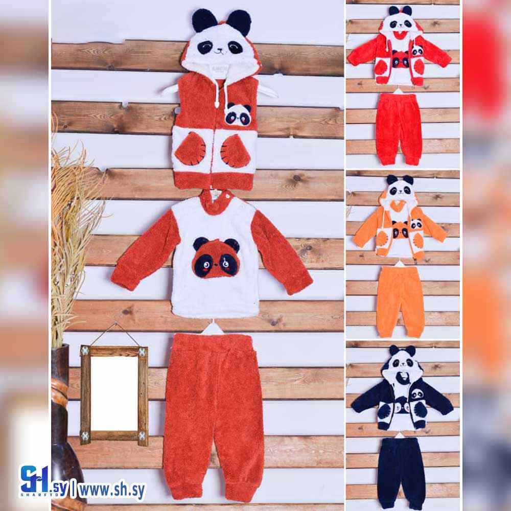 بيجامة 3 قطع مخمل موديل 192 (بي بي M H)