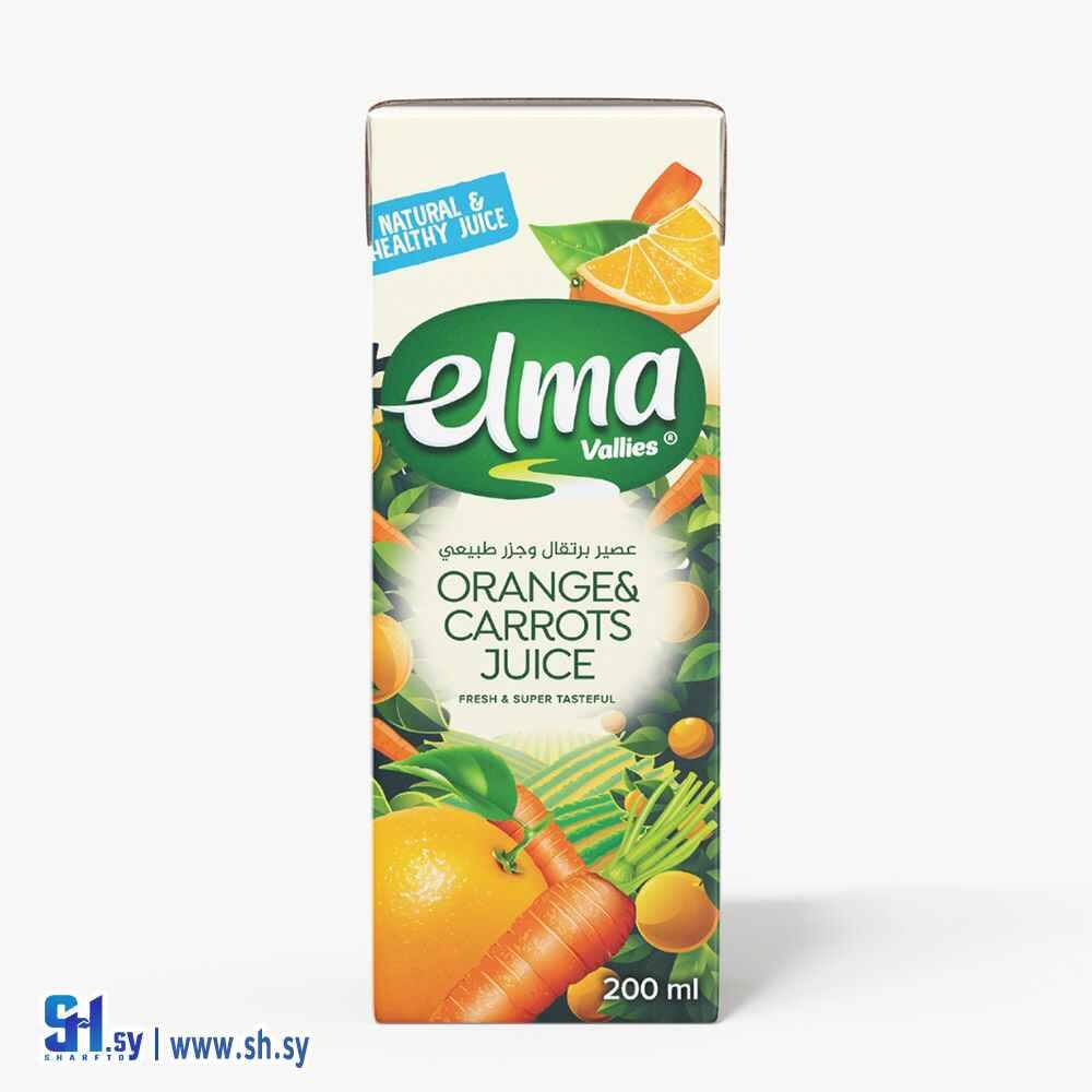 عصير برتقال وجزر طبيعي 200مل (Elma)